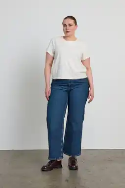 Wehkamp NOISY MAY Curve highwaist mom jeans dark blue denim aanbieding
