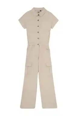 Wehkamp Indian Blue Jeans wide leg jumpsuit beige aanbieding