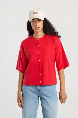 Wehkamp America Today cardigan rood gebreid aanbieding