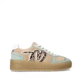Wehkamp Manfield suède sneakers beige/lichtgroen aanbieding