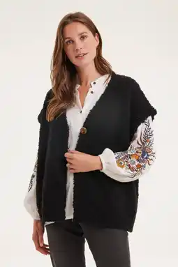 Wehkamp Didi gebreid vest zwart aanbieding