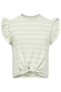 Wehkamp KIDS ONLY MINI gestreepte T-shirt lichtgroen aanbieding