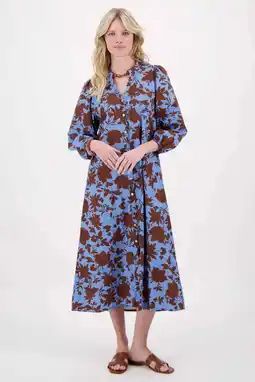 Wehkamp Zusss gebloemde blousejurk blauw aanbieding