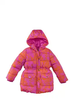 Wehkamp Z8 kids gewatteerde winterjas Rosalia roze/oranje aanbieding