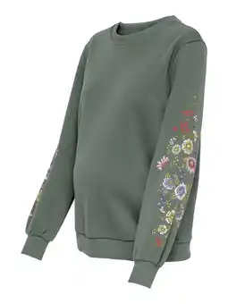 Wehkamp ONLY MATERNITY zwangerschaps gebloemde sweater groen aanbieding