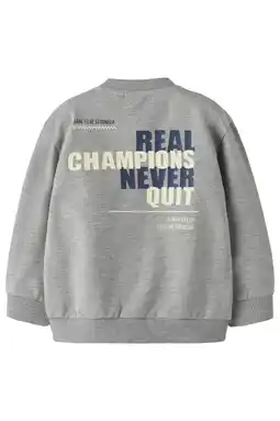 Wehkamp NAME IT MINI sweatvest met backprint grijs melange aanbieding