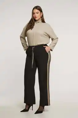 Wehkamp Mat Fashion flared regularwaist broek zwart aanbieding