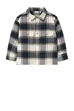 Wehkamp NAME IT MINI geruit overshirt donkerblauw aanbieding