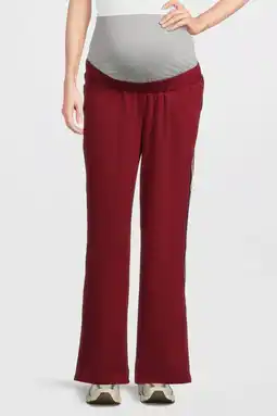 Wehkamp ONLY MATERNITY straight regularwaist zwangerschaps casual broek donkerrood aanbieding