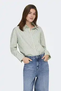 Wehkamp ONLY gestreepte blouse lichtgroen aanbieding