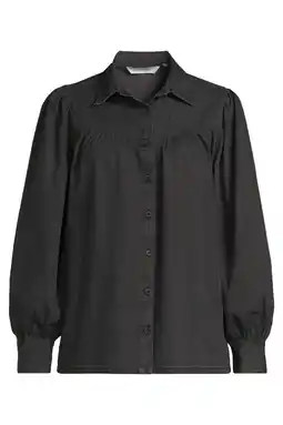 Wehkamp Anytime denim blouse met naaddetail zwart aanbieding