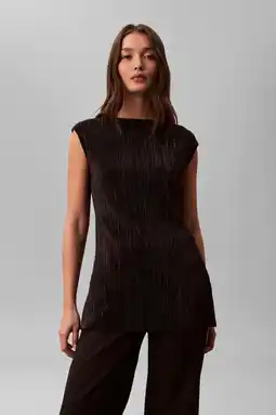 Wehkamp Calvin Klein mouwloze top zwart aanbieding