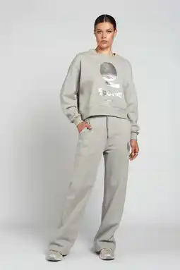 Wehkamp Spooq the label wide leg regularwaist sweatpants lichtgrijs aanbieding
