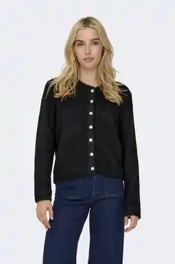 Wehkamp ONLY gebreid vest met wol zwart aanbieding
