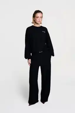 Wehkamp Alix the Label wide leg regularwaist casual broek zwart aanbieding