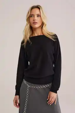 Wehkamp WE Fashion gebreide trui zwart aanbieding