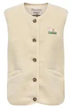 Wehkamp KIDS ONLY GIRL teddy gilet ecru aanbieding