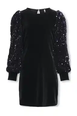 Wehkamp KIDS ONLY GIRL jurk met pailletten zwart aanbieding