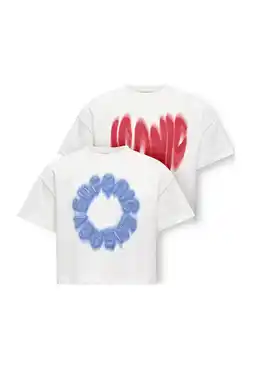 Wehkamp KIDS ONLY GIRL T-shirt - wit (set van 2) aanbieding