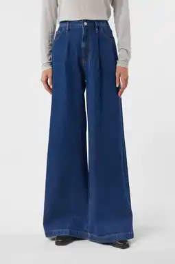 Wehkamp comma casual identity highwaist wide leg jeans blauw aanbieding
