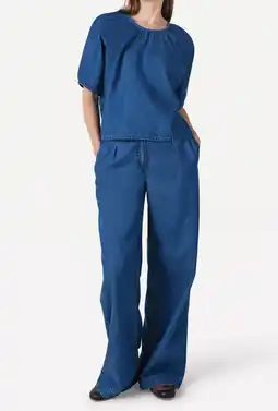 Wehkamp Another-Label wide leg jeans medium blue denim aanbieding