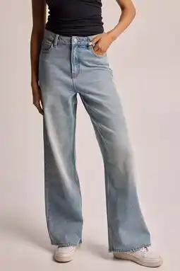 Wehkamp America Today highwaist flared jeans medium blue denim aanbieding