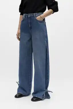 Wehkamp OBJECT highwaist wide leg jeans medium blue denim aanbieding