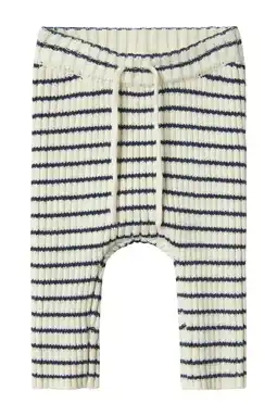 Wehkamp NAME IT BABY gestreepte casual broek wit aanbieding