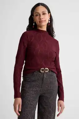 Wehkamp Ruby top met broderie bordeauxrood aanbieding