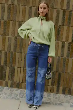 Wehkamp VERO MODA x Noor de Groot highwaist straight leg jeans dark blue denim aanbieding