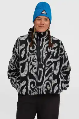 Wehkamp O'Neill fleece sweater FWC'Play zwart/wit aanbieding