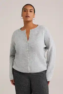 Wehkamp WE Fashion Curve gebreid vest lichtgrijs aanbieding