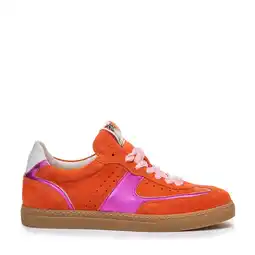 Wehkamp Floris van Bommel suède sneakers met metallic oranje/roze aanbieding