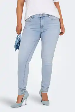 Wehkamp ONLY CARMAKOMA skinny jeans light blue denim aanbieding