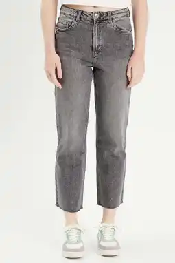 Wehkamp Cache Cache cropped highwaist straight jeans grey aanbieding