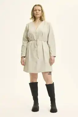 Wehkamp Anyday gestreepte blazerjurk korte jurk beige aanbieding
