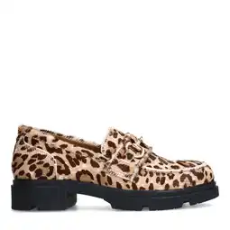 Wehkamp Manfield chunky suède loafers met panterprint beige aanbieding