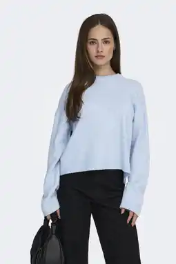 Wehkamp ONLY trui lichtblauw gebreid aanbieding