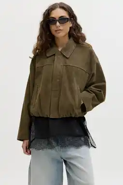 Wehkamp JJXX suede jack groen aanbieding