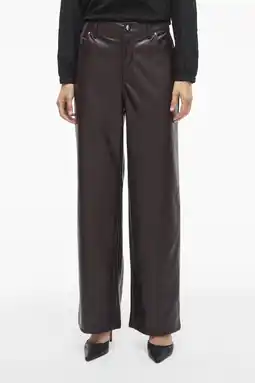 Wehkamp VILA highwaist casual broek donkerbruin aanbieding