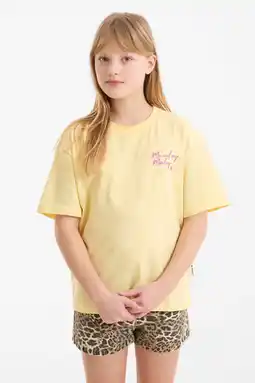 Wehkamp Me & My Monkey oversized T-shirt met printopdruk geel aanbieding