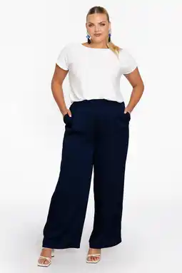 Wehkamp YOEK straight broek donkerblauw aanbieding