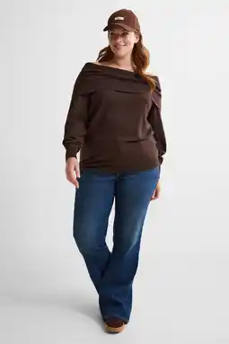 Wehkamp ONLY CARMAKOMA flared jeans medium blue denim aanbieding
