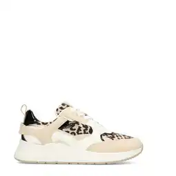 Wehkamp POSH by Poelman Rosie chunky leren sneakers beige/panter aanbieding