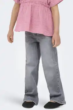 Wehkamp KIDS ONLY MINI highwaist wide leg jeans grey denim aanbieding