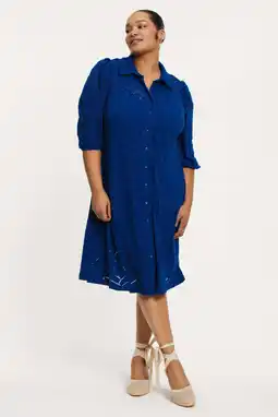 Wehkamp YOEK blousejurk fijn gebreid blauw aanbieding