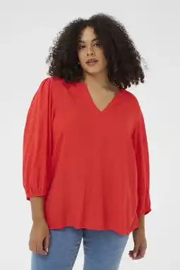 Wehkamp Kaffe Curve blousetop rood aanbieding