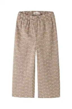 Wehkamp LIL' ATELIER MINI straight regularwaist casual broek lichtbruin broderie aanbieding