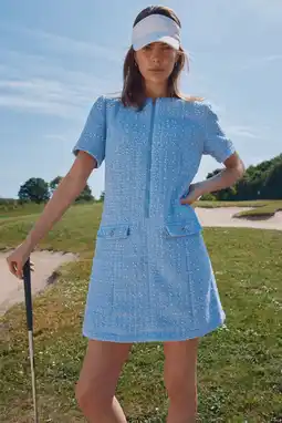 Wehkamp Bruuns Bazaar korte jurk met lurex lichtblauw aanbieding