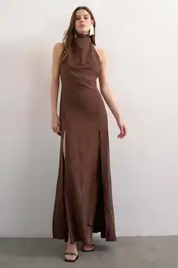 Wehkamp TOPSHOP halterjurk donkerbruin aanbieding